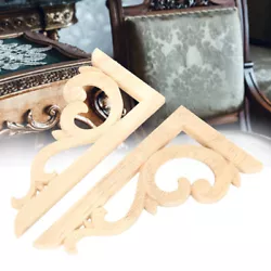Buy 2pcs Wood Carved Corner Applique Unpainted Decal For Home Furniture GS0 • 6.85£