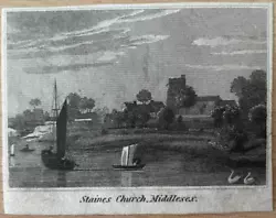 Buy Antique Print Staines Church Middlesex C1860 • 4£