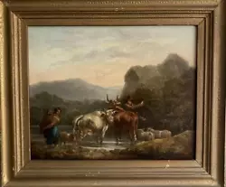 Buy Antique Oil Painting DUTCH 18TH CENTURY Old Master Landscape Nicolaes Berchem • 325£