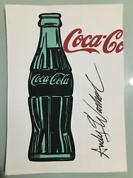 Buy Andy Warhol Hand Signed. 'coca Cola Bottle'. Watercolor On Paper. Pop Art • 24.88£