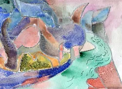 Buy ELIZABETHA FOX FINE ART,  WINDING RIVER,  Watercolour Landscape, Original • 17£