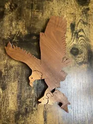 Buy Hand Crafted 10” Artisan Wood Carving Eagle Catching Fish Wall Hanging Art • 8.27£