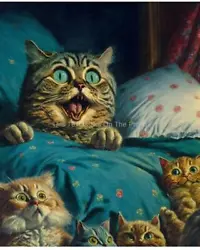 Buy Louis Wain Cat Kittens Nightmare Owl Bird Painting Spooky  Art 8X10 Print E143 • 14.19£