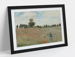 Buy Claude Monet Poppy Field -framed Art Poster Picture Print Artwork- Blue Red • 14.99£