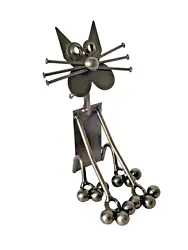 Buy Scrap Metal Cat Recycled Welded Feline Ornament Sculpture Collectable H17cm 390g • 13.99£