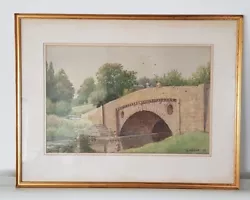 Buy Tom Whitehead Bridge Fishing Watercolour Painting 1957. • 350£