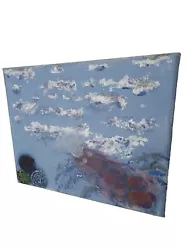 Buy Hand Painted Art Artwork Painting Paint Fish Water Clouds Sky ? 8 X 10  • 8.73£