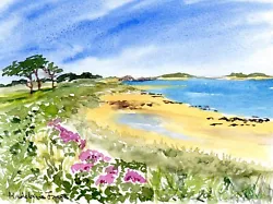 Buy Tresco Beach Flowers Isles Of Scilly  5.5  X 7.5  Original Watercolour Painting • 10£