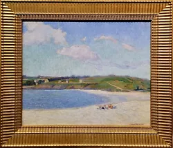 Buy Alexander Warshawsky-1930s Audierno Beach Scene North Of France-Oil Painting • 4,536.27£