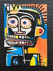 Buy Jean Michel Basquiat Painting On Paper (Handmade) Signed And Stamped Mixed Media • 115.21£
