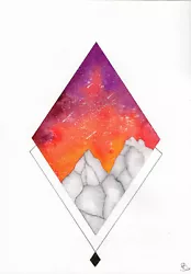 Buy ' Fiery Summit ' - Watercolour Original - A4 Size • 10.99£