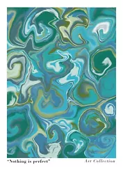 Buy 'Nothing's Perfect' Abstract Painting Print Modern Sea Lake Calm Self Care Gift • 3.49£