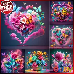 Buy 5D DIY Full Round Drill Diamond Painting Colourful Flowers Kit Home Decoration ✅ • 5.55£
