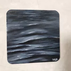 Buy Original Waves Painting, Hand Painted On Canvas Board 10 Cm By 10 Cm • 9.77£