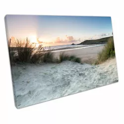 Buy Sunset Through The Sand Dunes Crantock Beach Gannel Estuary Wall Art On Canvas • 22.78£