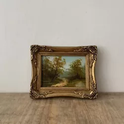 Buy Vintage Oil On Board Framed Landscape Trees River Lake Painting Signed C. Inness • 25£