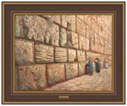 Buy Joseph Manobla Hand Painted Stone Relief Sculpture The Wailing Wall Jerusalem Ar • 3,524.79£