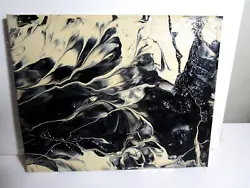 Buy Black White Original Abstract Painting On Canvas Musk Yai 8x10 • 69.32£