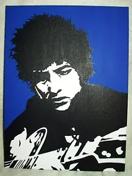 Buy Canvas Painting Bob Dylan Blue Black & White Art 16x12 Inch Acrylic • 35£