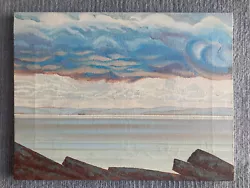 Buy MODERNIST SCHOOL Scandinavian Coastal Seascape Clouds Muted Colours • 195£
