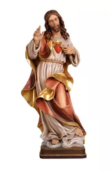 Buy Statue Sacred Heart Of Jesus Wooden Of Val Gardena Various Measures Available • 4,488.67£