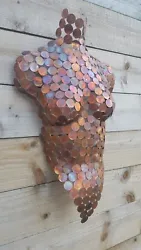 Buy Nude Copper Coin 2p Pence Metal Wall Art Female Torso Sculpture Abstract Unique  • 130£