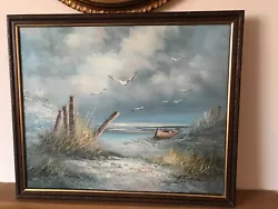 Buy Vintage Original Seascape Oil On Canvas Painting Signed. Nice Item. • 19.95£