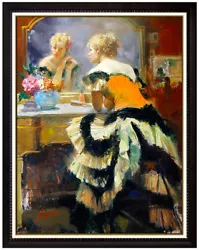 Buy PINO Daeni Large Embellished Giclee On Canvas Signed Before The Show Female Art • 2,067.32£