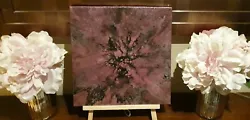 Buy Magenta Rose' Original Handmade Unique Fluid Art Acrylic Square Painting 30x30cm • 35£