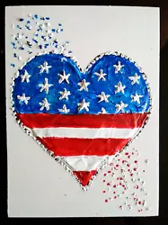 Buy 3D ACEO Original Art  American Flag Painting Small Artwork 3.5 X 2.5  Inches • 9.97£