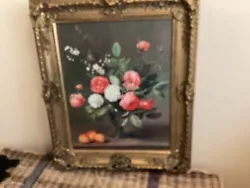 Buy Large Heavy Vintage Signed Oil On Canvas Painting In Ornate Gilt Wood Frame • 85£