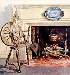 Buy Fireplace Loom Example Painting Education Drawing 1900 Victorian Print DWW2B • 12.98£
