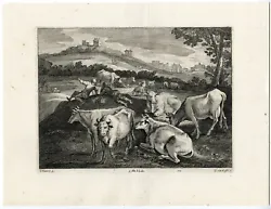 Buy Antique Print-COW-SHEEP-SHEPHERD-PL. 105-van Kessel-Tintoretto-Teniers-1673 • 105.16£