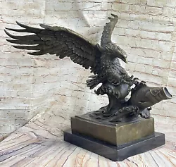 Buy Extra Large Eagle Scooping Fish From Ocean Bronze Sculpture Handcrafted Milo • 947.45£