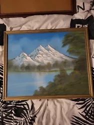 Buy Painting Of Mountain Scene And River On Canvas Signed • 20£