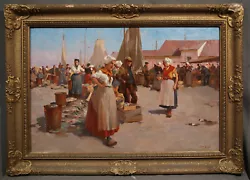 Buy 20th Century Danish Painting Fish Market Edwardian Period Peasantry • 2,756.23£