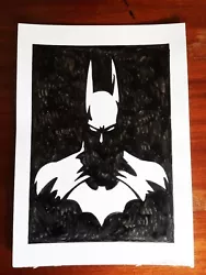 Buy Batman, Contemporary Minimalism Black & White Painting (A4) • 6£
