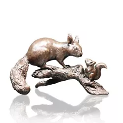 Buy Richard Cooper Bronze Animals Collection Red Squirrel With Baby Figurine • 110£