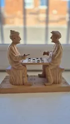 Buy Collectable Rare  Quebec Woodcarving  Men Playing Checkers Statue Collectables  • 59.99£