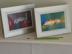 Buy Two Framed Abstract Paintings Designed To Go Together -original New  '2 Space' • 19.99£