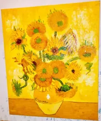 Buy Vintage Van Gogh Painting Sunflowers Vase Excellent Museum Artist's Work 23x18  • 472.49£