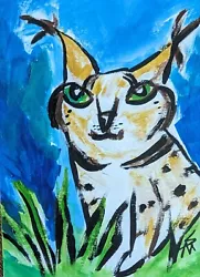 Buy Original ACEO Cat Painting Art Card Collectible Miniature Signed Samantha McLean • 8.27£