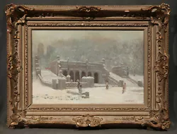 Buy Snow Winter Scene In Central Park Great Modern American Painting NY New York US • 7,087.45£