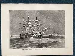 Buy H.M.S Royal Albert, In A Snowstorm Blockading Sebastopol, Antique Print,Picture • 6.99£
