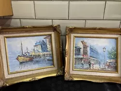 Buy Two Oil On Board Antique Parisian Paintings • 59£