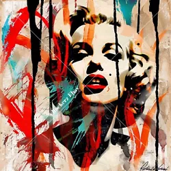 Buy Marilyn Monroe Abstract Portrait Painting, Digital Background Printable Wall Art • 1.19£