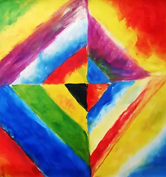 Buy Abstract Oil Painting On Canvas  - Diamond- Size 31 X31  • 200.81£