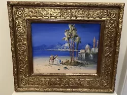 Buy Painting Water Colour Bedouin Scene 60x50cm R.Naboli Original Gilt Framed • 750£
