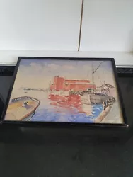 Buy Framed Watercolour Painting Harbour Scene Signed H Davies • 3£