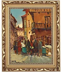 Buy Italian Street Scene, Oil Painting With Frame, Antonio T.Brizi ? S.Marie Salius? • 342.99£
